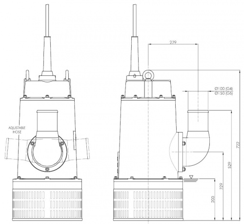 Погружной дренажный насос Hydropompe HYDRO 2400BP  купить (фото, вид 1)