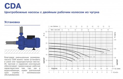 Центробежный поверхностный электронасос Ebara CDA/B 1.50 M (Артикул 1210150000B)  купить (фото, вид 3)