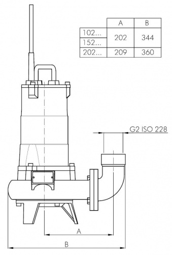 Погружной фекальный насос Hydropompe F 202TV/G  купить (фото, вид 3)